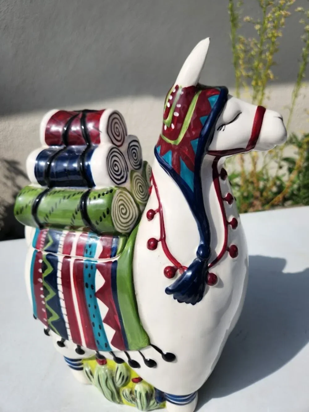 Blue Sky Ceramic Llama Alpaca Cookie Jar Kitchen Decor Decorations 11.5
